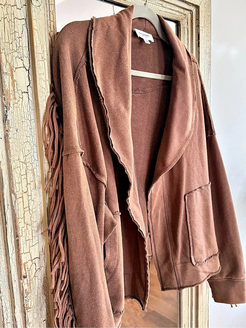 NWOT ee:some Fringe Jacket in Brown Medium Like New